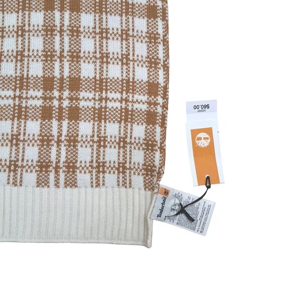 Timberland Scarf Buffalo Plaid Check Beige NWT - Picture 2 of 4